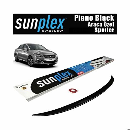 Peugeot 301 Spoiler Piano Black 2012-2021 arası modellere uyumlu Sunplex