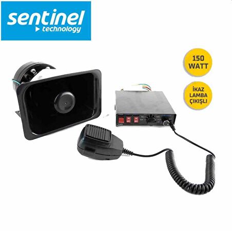 Profesyonel Siren 12V 150W Konuşmalı Sentinel