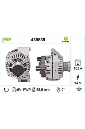 Alternatör Fıat Linea-Doblo-Fıorıno 1.3 Multijet-Opel Astra H 1.3 105 Amper 46835095-1325692