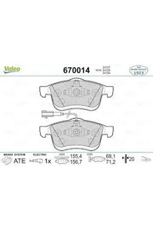 DISK FREN BALATA ON FIAT DOBLO III/500L/OPEL COMBO (02/12>)/LANCIA DELTA (09/08>)