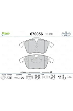 Dısk Fren Balata On Peugeot 407 2.0d 04>10/508 1.6 10>/cıtroen C5 1.6/1.8/2.0/1.6d/2.0d 008>