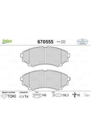 Dısk Fren Balata On Ford Ranger 2.5d/3.0d 05>/mazda B-Serısı 98>