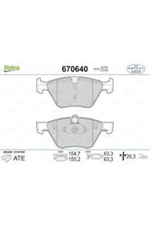Dısk Fren Balata On Bmw 3-Serısı (E90) 320 D/3-Serısı (E90) 320 I/5-Serısı (E60) 520 D