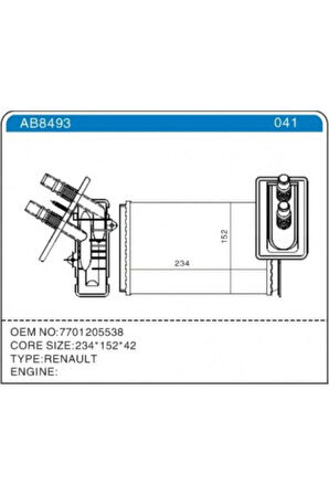 KALORİFER RADYATÖRÜ KANGOO 1.4. 1.5 DCI. 1.9 D TUM MOD. 1998-08 GNZRZ