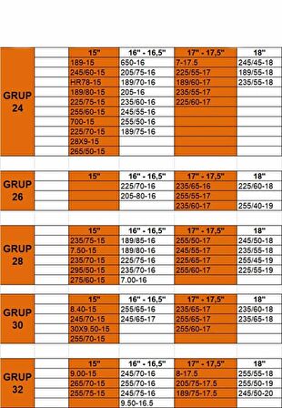 LT-235-85-16  Ebatlarına Uyumlu 4x4 Karmatik Kar Patinaj Zinciri Space