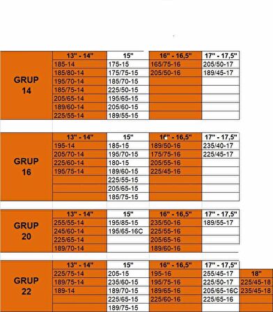 185-65-15 Ebatlarına Uyumlu 4x4 Karmatik Kar Patinaj Zinciri Space