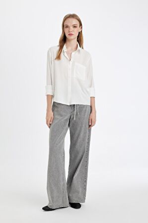 DeFacto Regular Fit Basic Düz Düğmeli Uzun Kollu Gömlek N2518AZ24AUWT32