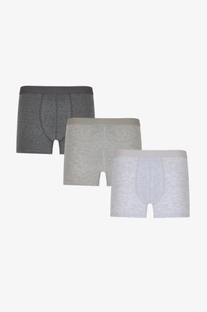 Erkek Basic Gri 3'lü Boxer