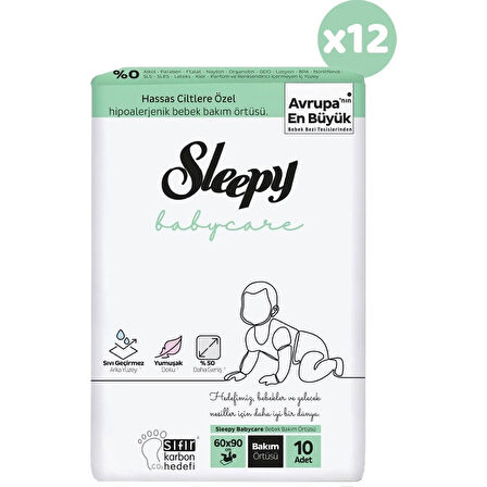 Sleepy Babycare Bebek Bakım Örtüsü 10 Adet x 12