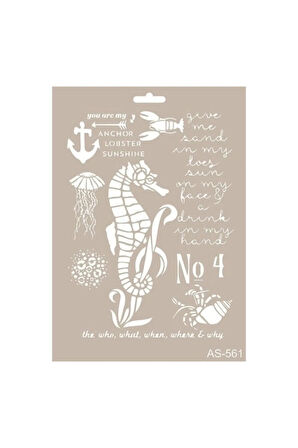 Deniz Temalı Stencil (şablon)