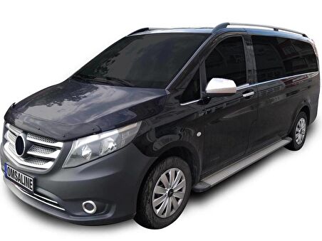 Mercedes Vito/W447 Krom Cam Alt Çıtaları 8 Parça Tek Sürgülü (L2: Orta Şase) 2014 ve Sonrası