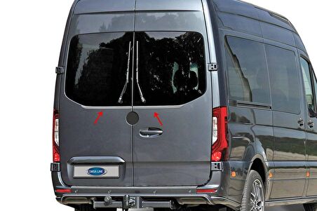 Mercedes Sprinter W907 Krom Arka Cam Alt Çıtası 2 Parça Çift Kapı 2018 ve Sonrası