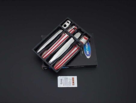 Citroen C-Crosser Krom Kapı Kolu 8 Parça Tek Delikli Çift Sensörlü 2007-2012 Arası