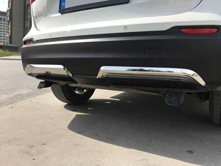 Nissan Qashqai Krom Arka Difüzör 2 Parça 2017 ve Sonrası