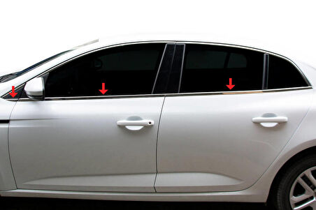 Renault Megane 4 HB Krom Cam Çıtası 6 Parça 2016 ve Sonrası