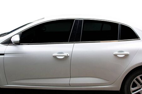 Renault Megane 4 Sedan Krom Cam Çerçevesi 12 Parça 2016-2020 Arası