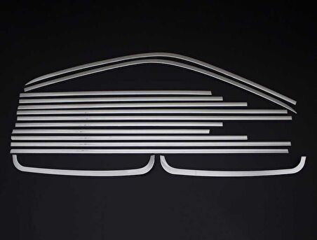 VW T5 Transporter Krom Cam Çerçevesi 14 Parça Tek Sürgü Uzun Şase 2003-2010 Arası