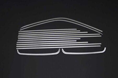 VW T5 Caravelle Krom Cam Çerçevesi 14 Parça Tek Sürgülü (Uzun Şasi) 2003 ve Sonrası