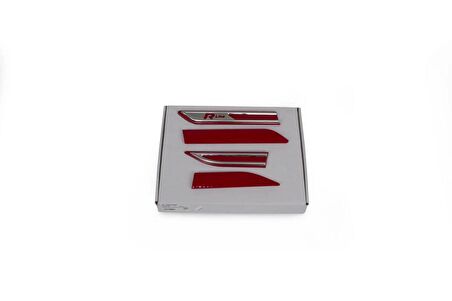 VW Passat B8.5 R-line Krom Çamurluk Çıtası Kırmızı 4 Parça ABS 2019 ve Sonrası