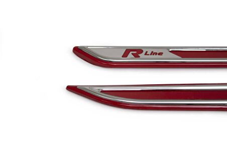 VW Passat B8.5 R-line Krom Çamurluk Çıtası Kırmızı 4 Parça ABS 2019 ve Sonrası