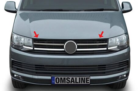 VW T6 Transporter Siyah Krom Ön Panjur 2 Parça (Camlı Van) 2015-2019 Arası