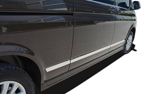 VW T6 Transporter Krom Yan Kapı Çıtası 7 Parça Uzun Şase 2015 ve Sonrası