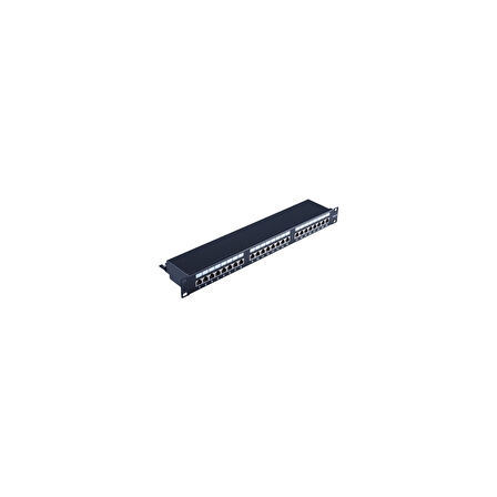 Cat 6A 19" 1u Patch Panel, 500 Mhz, Siyah, 24 Port
