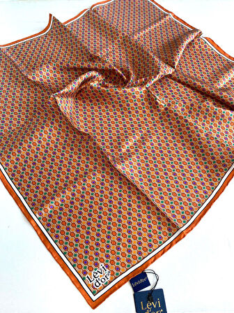 Levidor Tivil Saf İpek Eşarp 49481 Turuncu Karışık Desen