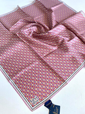 Levidor Tivil Saf İpek Eşarp 49480 Pembe Karışık Desen