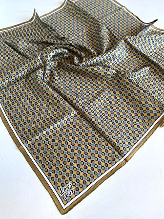 Levidor Tivil Saf İpek Eşarp 49476 Yeşil Karışık Desen