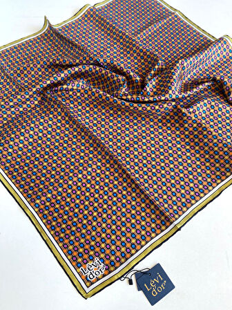 Levidor Tivil Saf İpek Eşarp 49474 Yeşil Karışık Desen