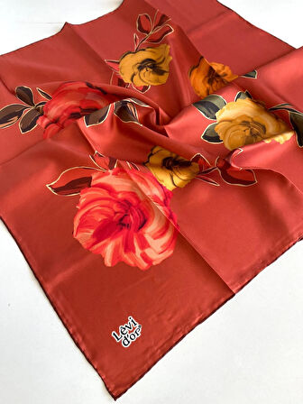 Levidor Tivil Saf İpek Eşarp 49424 Soğan Kabuğu Karışık Desen