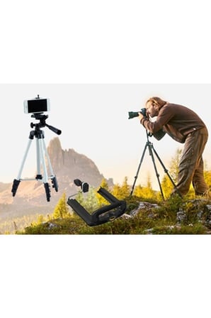 Cep Telefonu Kamera Tripodu 105 Cm Tripod Ayağı Telefon Tutucu Hediye Taşıma Çantalı