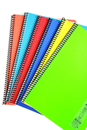 Mynote Flex A4 80 Yaprak Çizgili Spiralli Plastik Neon Kapak Defter