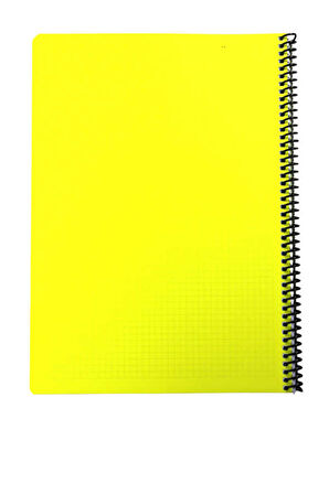 Mynote Flex A4 60 Yaprak Kareli Spiralli Plastik Neon Kapak Defter