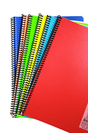 Mynote Flex A4 60 Yaprak Kareli Spiralli Plastik Neon Kapak Defter