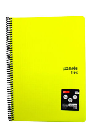 Mynote Flex A4 140 Yaprak Kareli Spiralli Plastik Kapak Defter