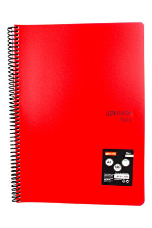 Mynote Flex A4 140 Yaprak Kareli Spiralli Plastik Kapak Defter