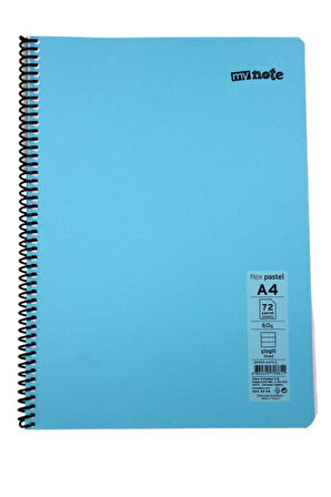 Mynote Flex A4 72 Yaprak Çizgili Spiralli Plastik Kapak Defter Pastel