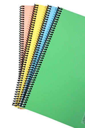 Mynote Flex A4 72 Yaprak Kareli Spiralli Plastik Kapak Defter Pastel