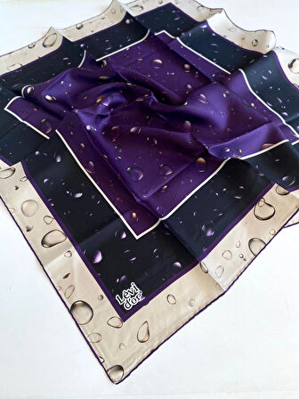 Levidor Tivil İpek Eşarp 48902 Mor Karışık Desen