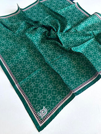 Levidor Tivil Saf İpek Eşarp 49245 Yeşil Karışık Desen