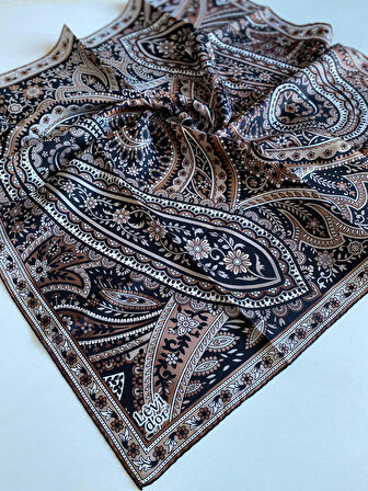 Levidor Tivil İpek Eşarp 4228 Siyah Karışık Desen