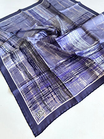 Levidor Tivil Saf İpek Eşarp 49689 Mor Karışık Desen