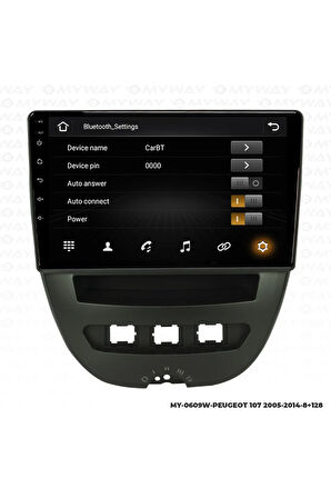 PEUGEOT 107 ANDROİD 12 MULTİMEDYA CARPLAY 4GB RAM+64GB HDD NAVİGASYON EKRAN