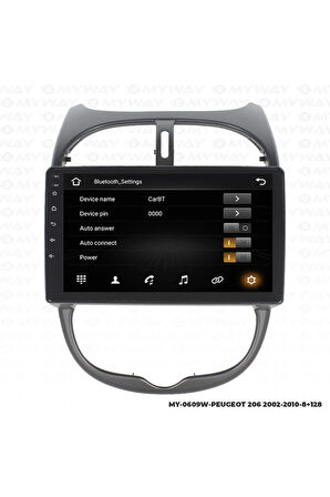 PEUGEOT 206 ANDROİD 12 MULTİMEDYA CARPLAY 4GB RAM+64GB HDD NAVİGASYON EKRAN