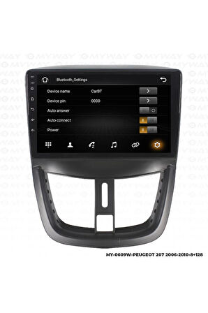 PEUGEOT 207 ANDROİD 12 MULTİMEDYA CARPLAY 4GB RAM+64GB HDD NAVİGASYON EKRAN