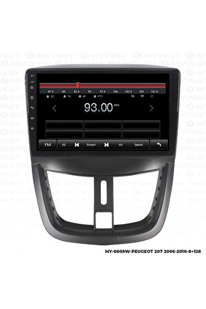 PEUGEOT 207 ANDROİD 12 MULTİMEDYA CARPLAY 4GB RAM+64GB HDD NAVİGASYON EKRAN