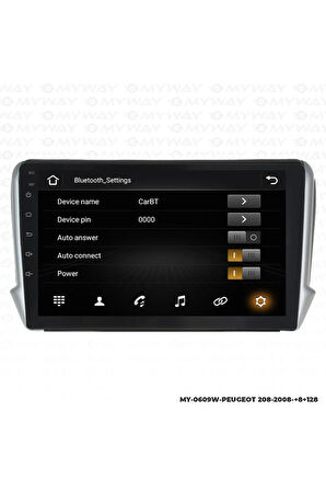 PEUGEOT 208 ANDROİD 12 MULTİMEDYA CARPLAY 4GB RAM+64GB HDD NAVİGASYON EKRAN