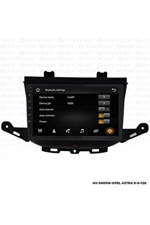 OPEL ASTRA K ANDROİD 12 MULTİMEDYA CARPLAY 4GB RAM+64GB HDD NAVİGASYON EKRAN